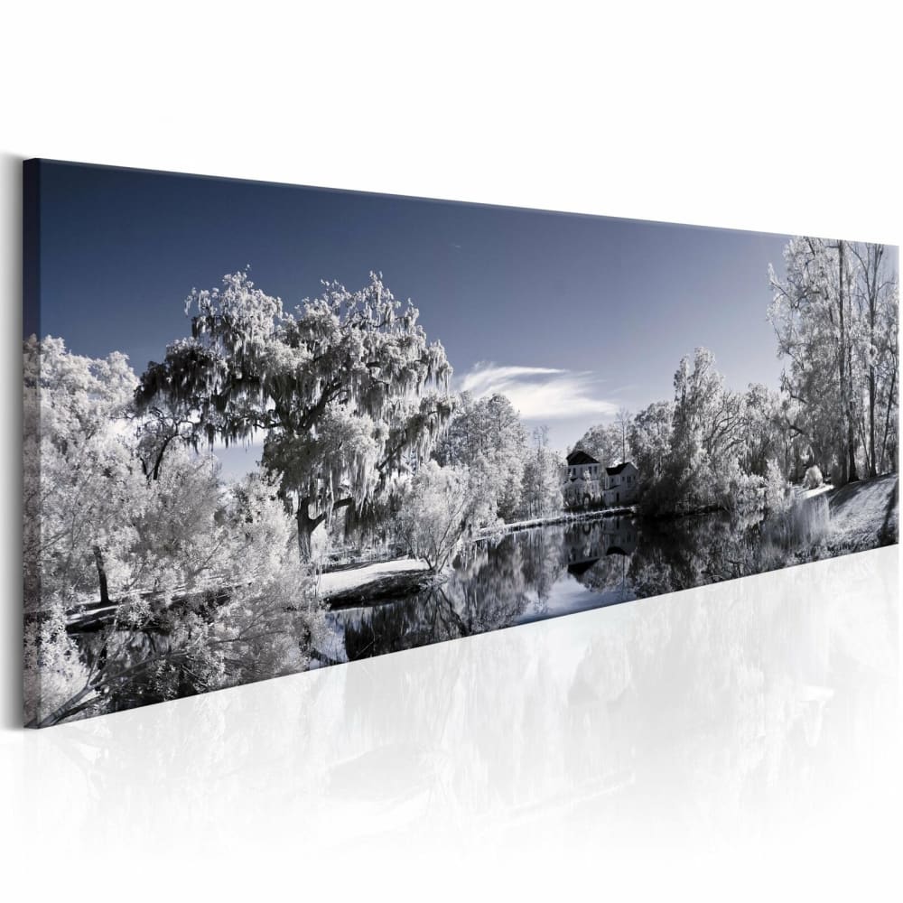 Tableau lac d'hiver 120 x 40 cm