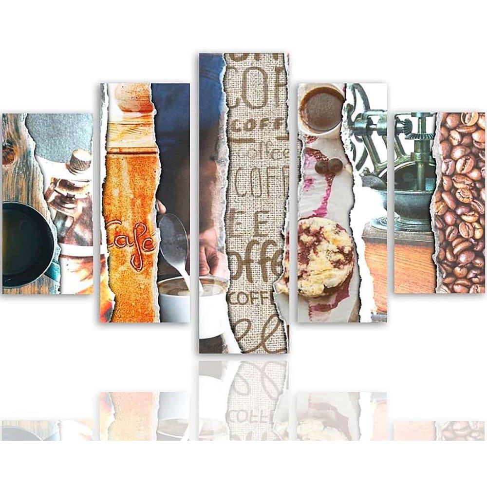Tableau photocollages de café 250 x 120 cm