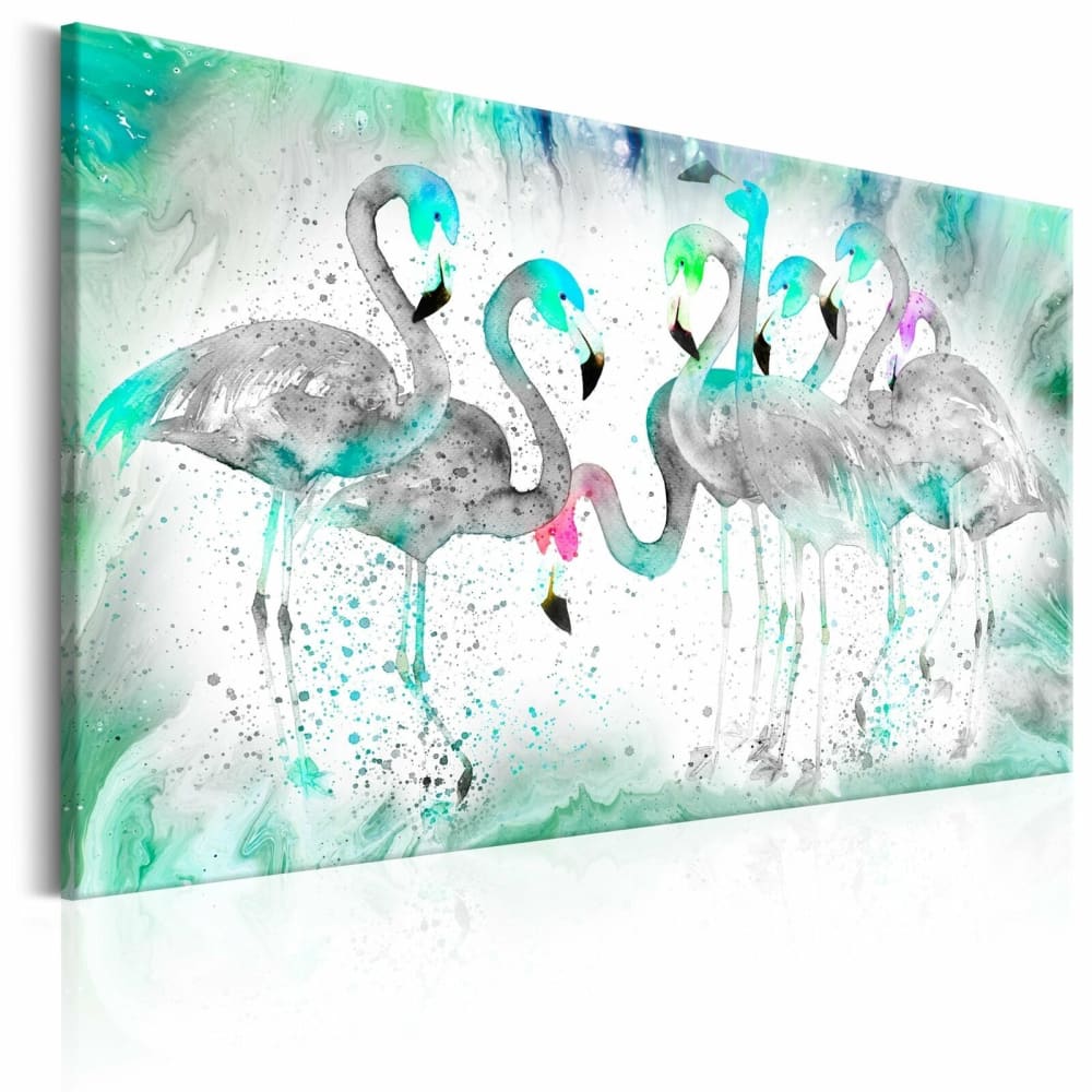 Tableau flamants turquoise 120 x 80 cm