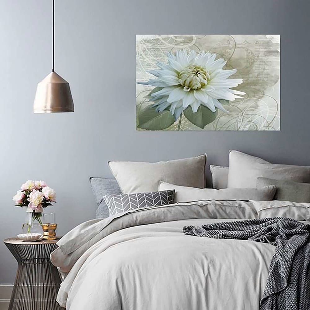 Tableau fleur blanche 120 x 80 cm