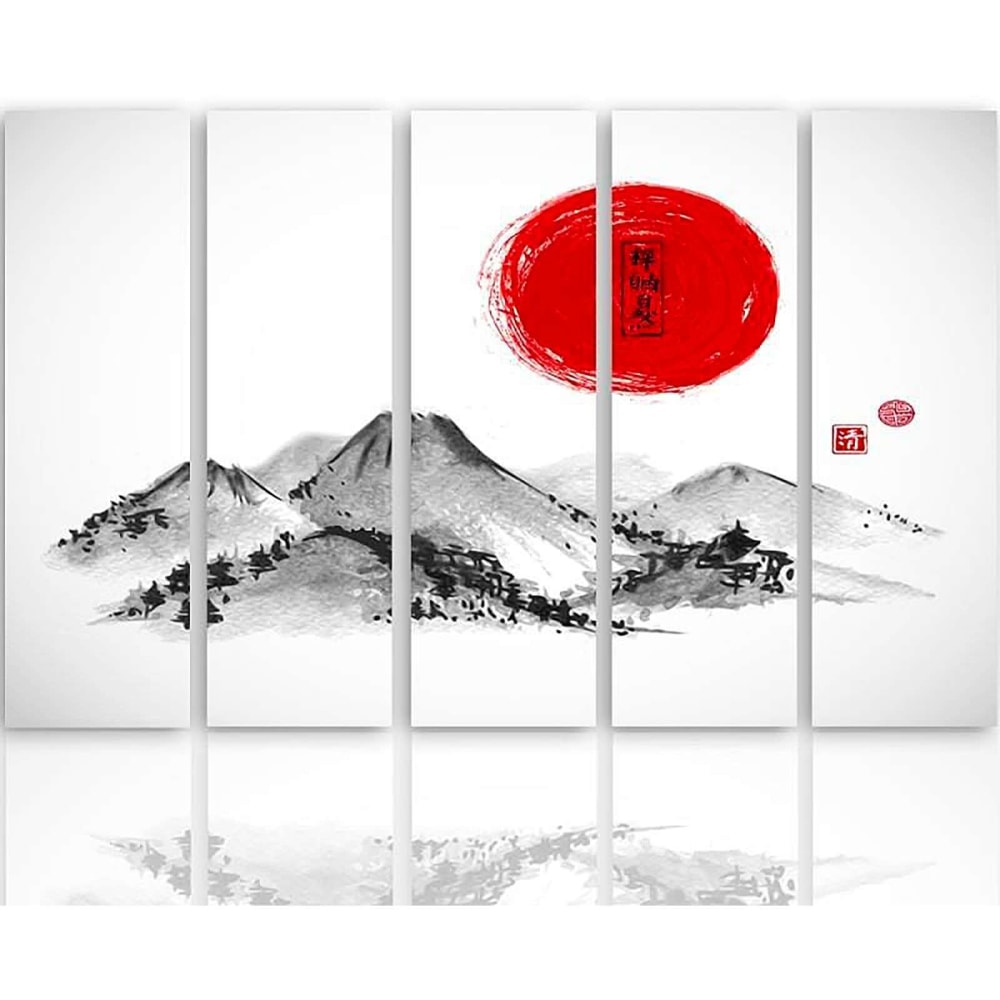 Tableau paysage japon 3 250 x 120 cm