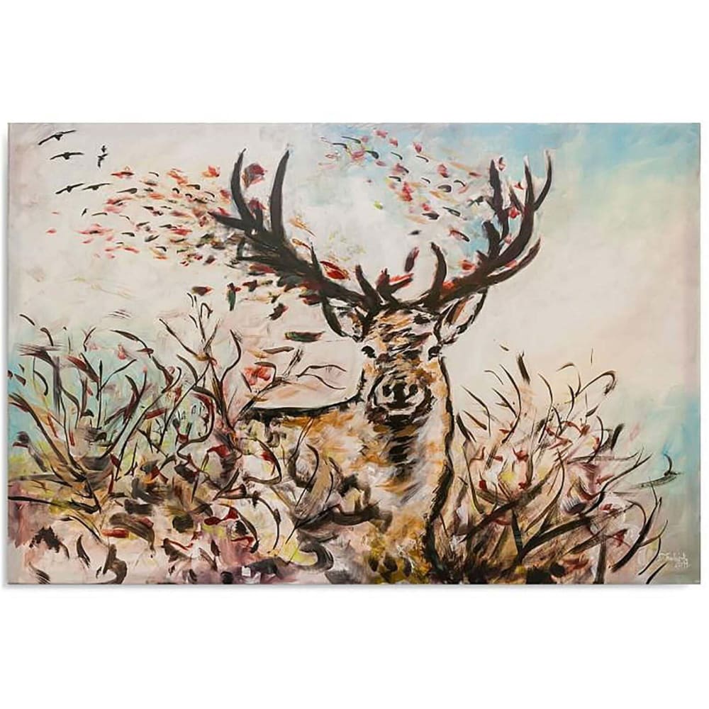 Tableau cerfs d'automne 120 x 80 cm