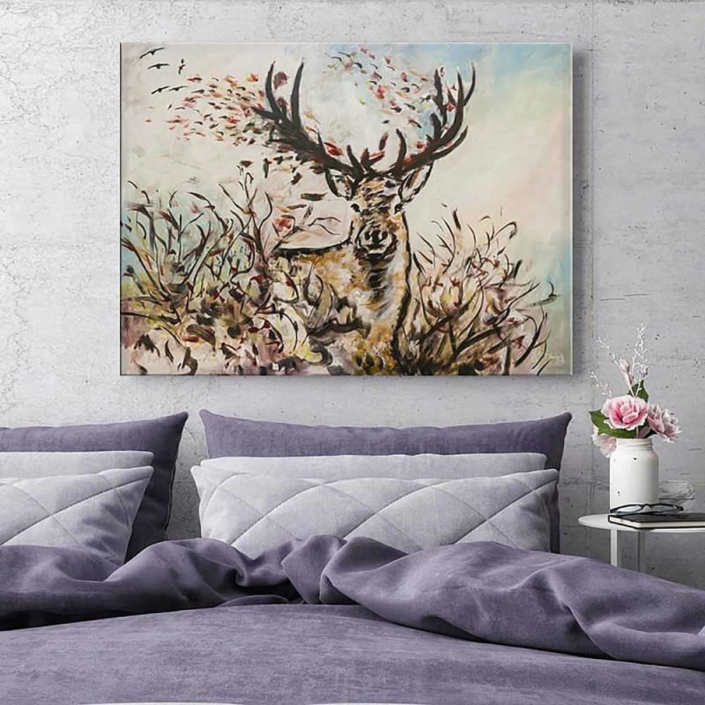 Tableau cerfs d'automne 120 x 80 cm - Maisons du Monde