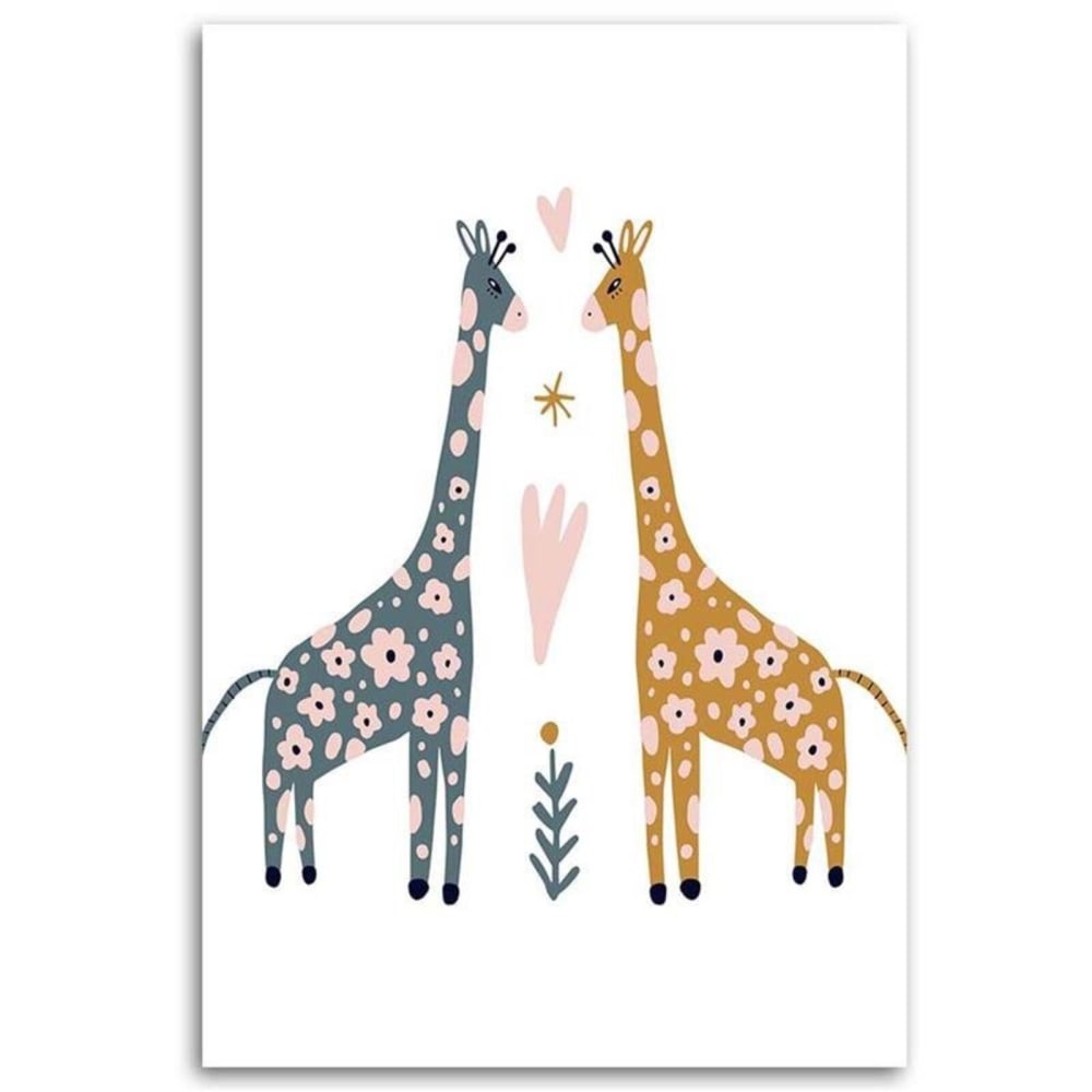 Tableau girafe colorée 80 x 120 cm