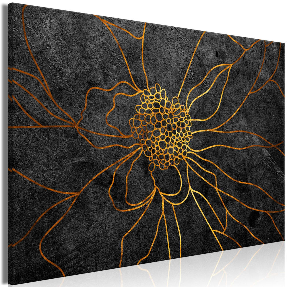 Tableau Fleur en Or Large 120 x 80 cm