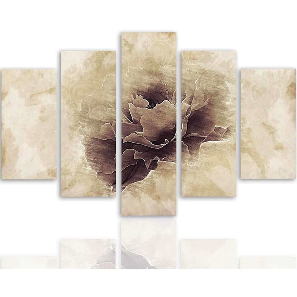 Tableau fleurs grises 250 x 120 cm