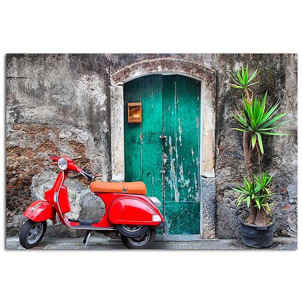 Tableau bois toscana - scooter 120 x 80 cm