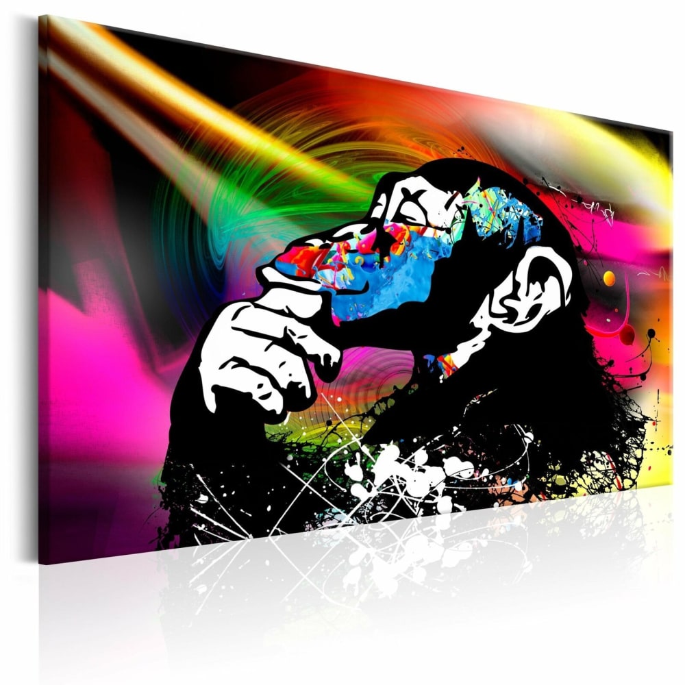 Tableau discothèque de singe 120 x 80 cm