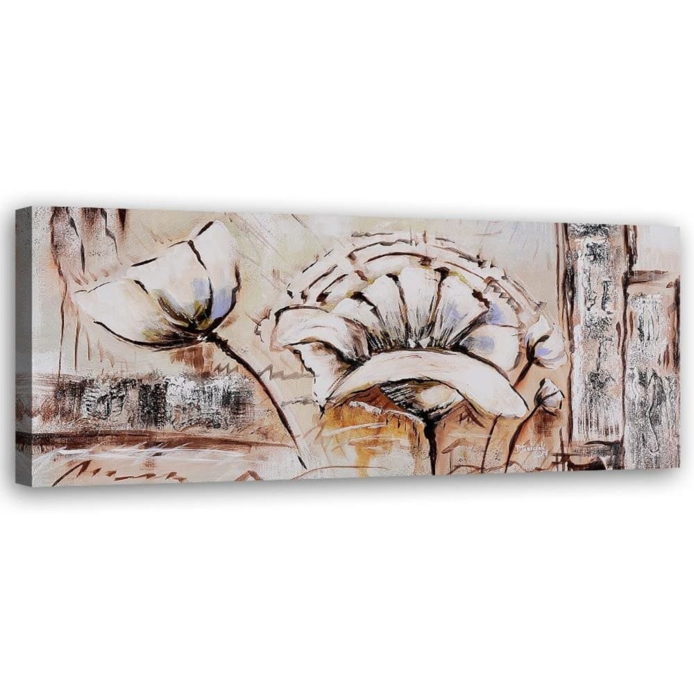 Tableau fleurs abstraites 120 x 40 cm