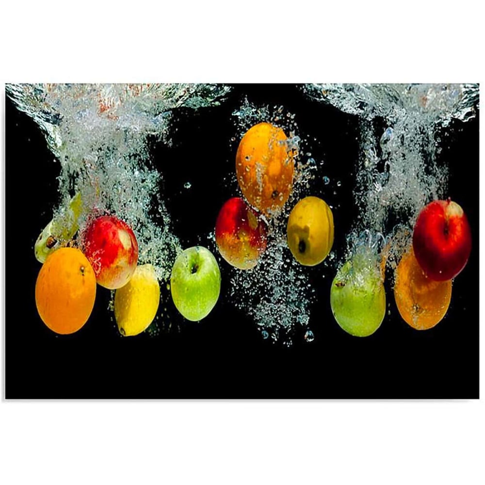 Tableau fruits dans l'eau 120 x 80 cm
