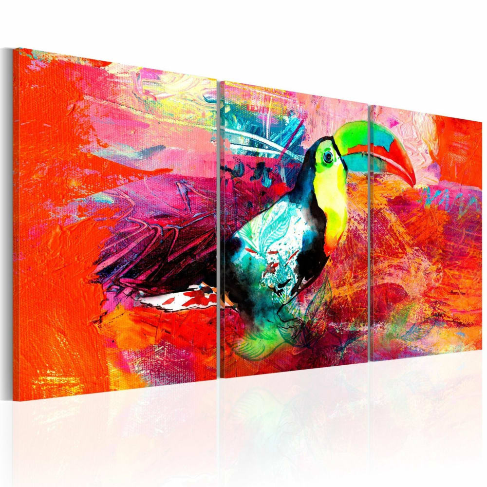 Tableau toucan coloré 120 x 60 cm