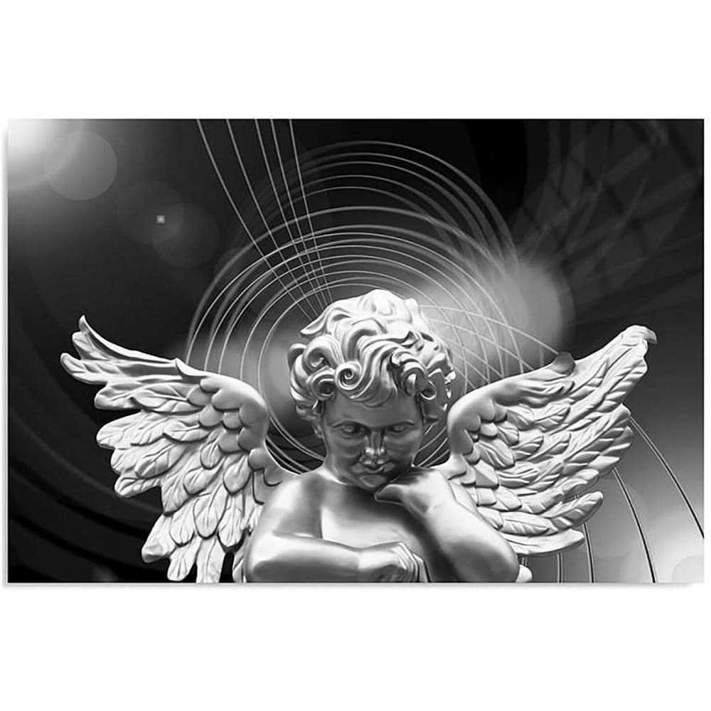 Tableau argent ange 120 x 80 cm