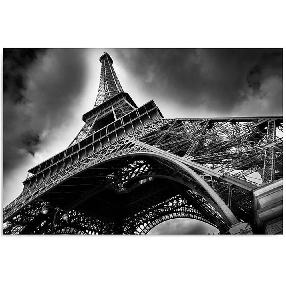 Tableau bois tour eiffel 120 x 80 cm