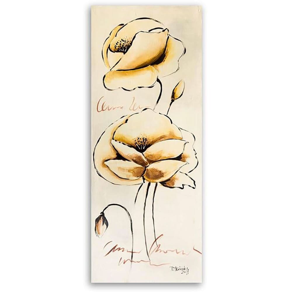 Tableau deux fleurs 2 40 x 120 cm