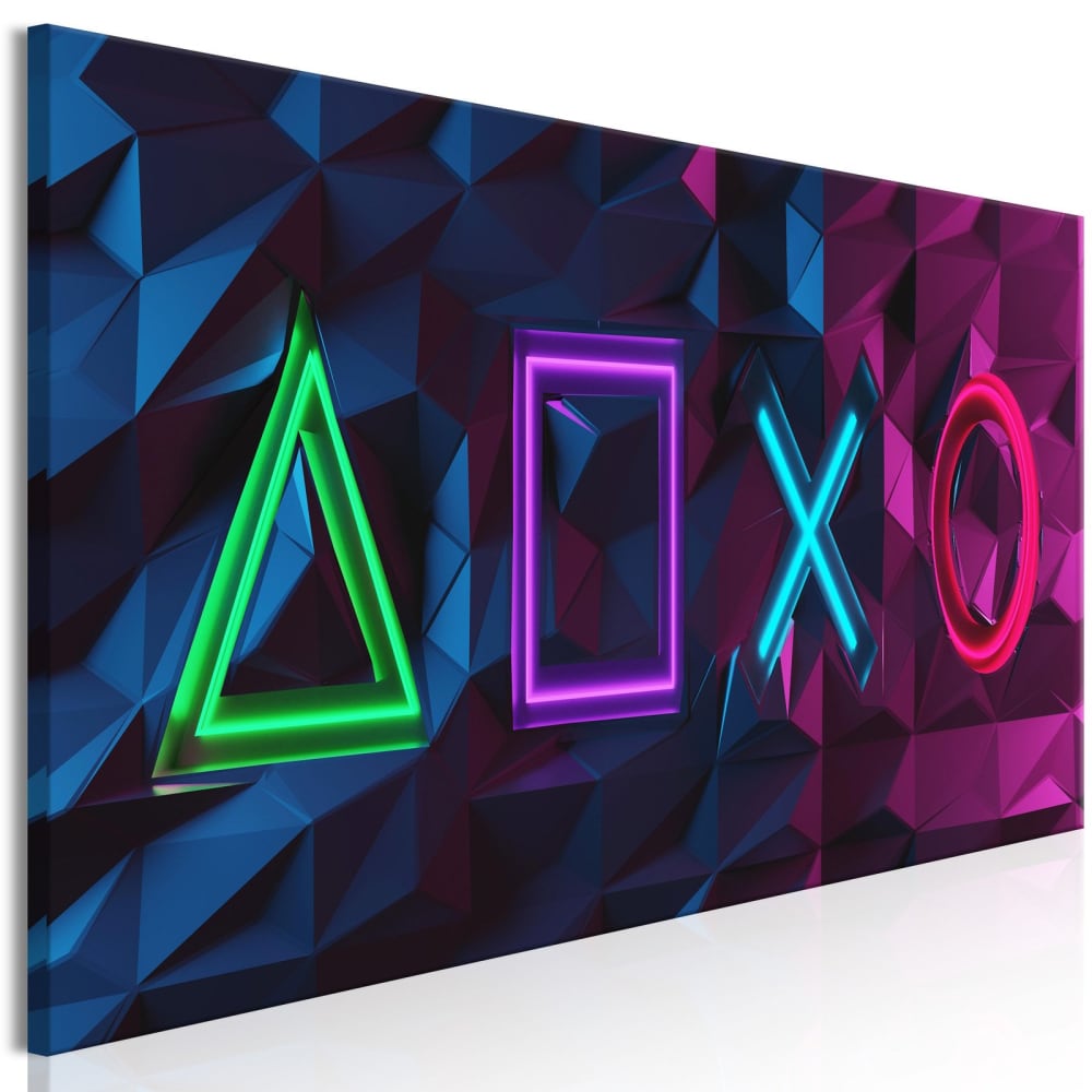 Tableau Symboles Playstation Etroit 120 x 40 cm