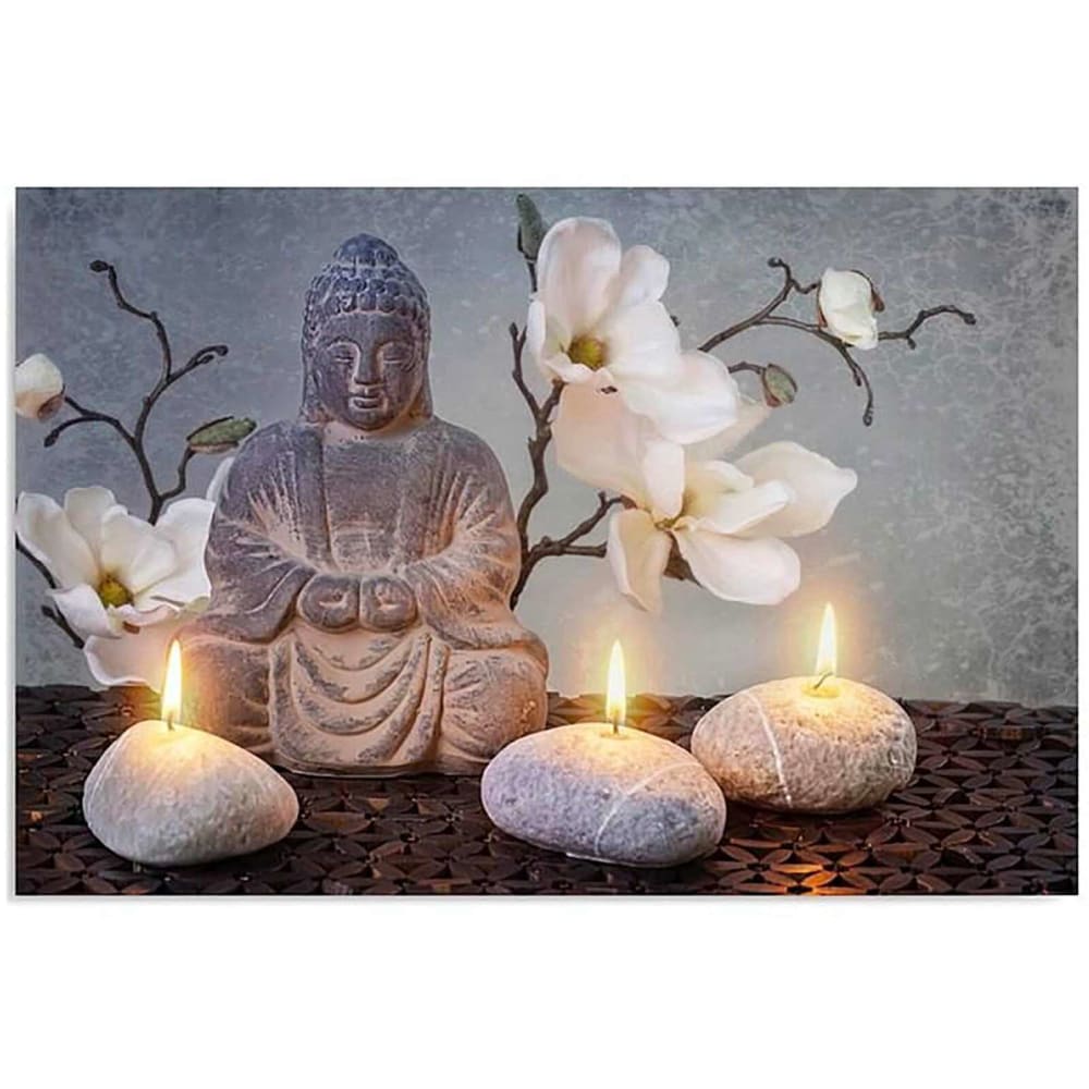 Tableau bois bouddha 120 x 80 cm