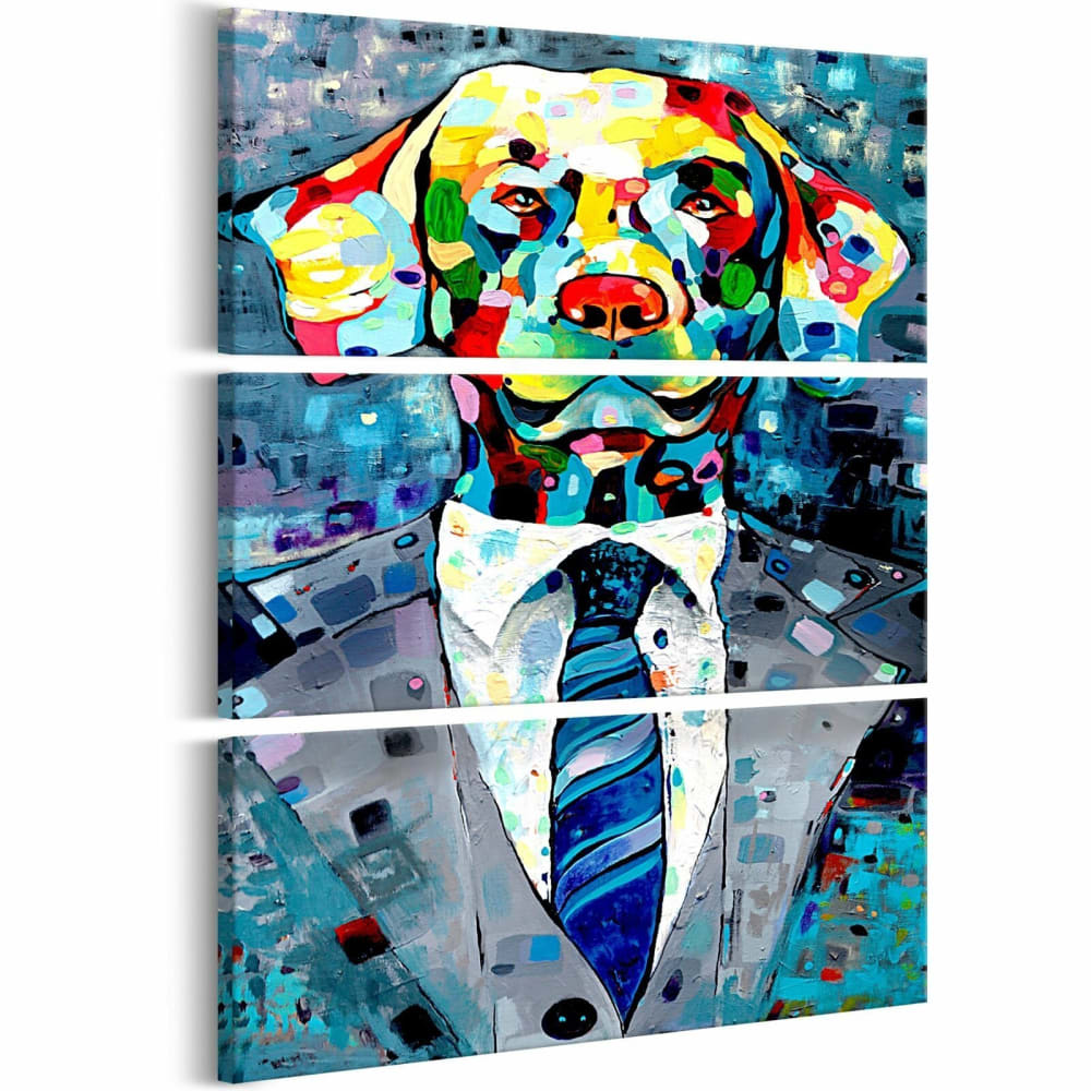 Tableau chien en costume 80 x 120 cm