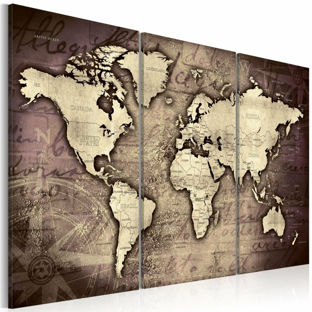 Tableau voyages d'or 120 x 80 cm