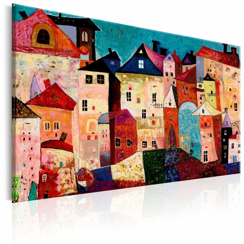 Tableau ville artistique 120 x 80 cm