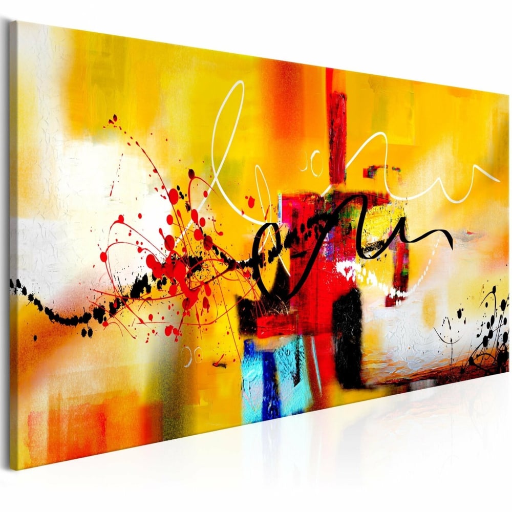 Tableau serpentines folles orange étroites 120 x 40 cm