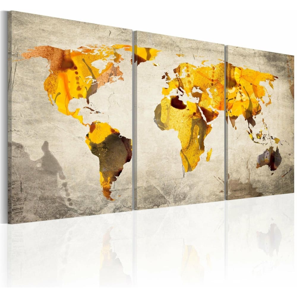 Tableau continents jaunes