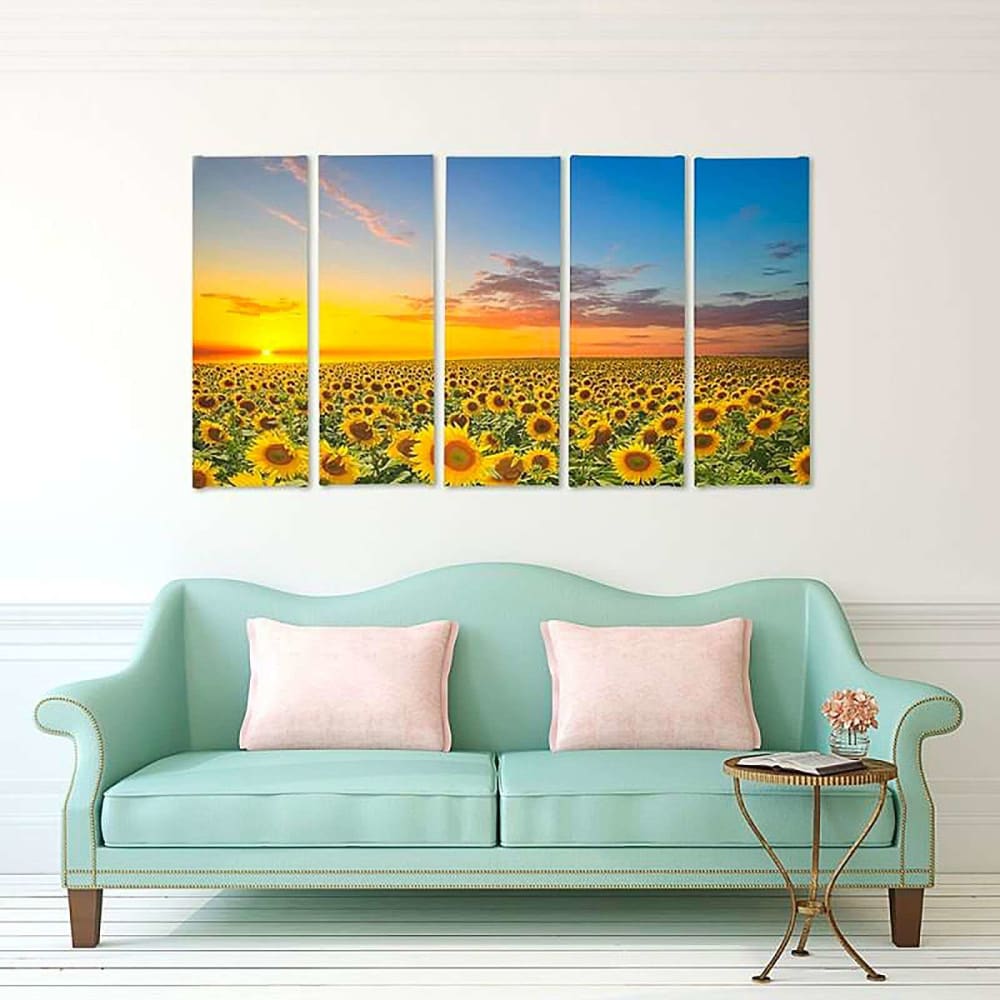 Tableau paysage tournesol 250 x 120 cm