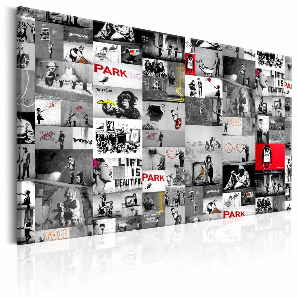 Tableau Banksy art de rue 120 x 80 cm