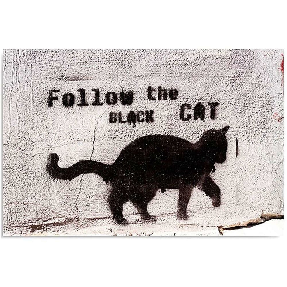 Tableau chat noir 120 x 80 cm