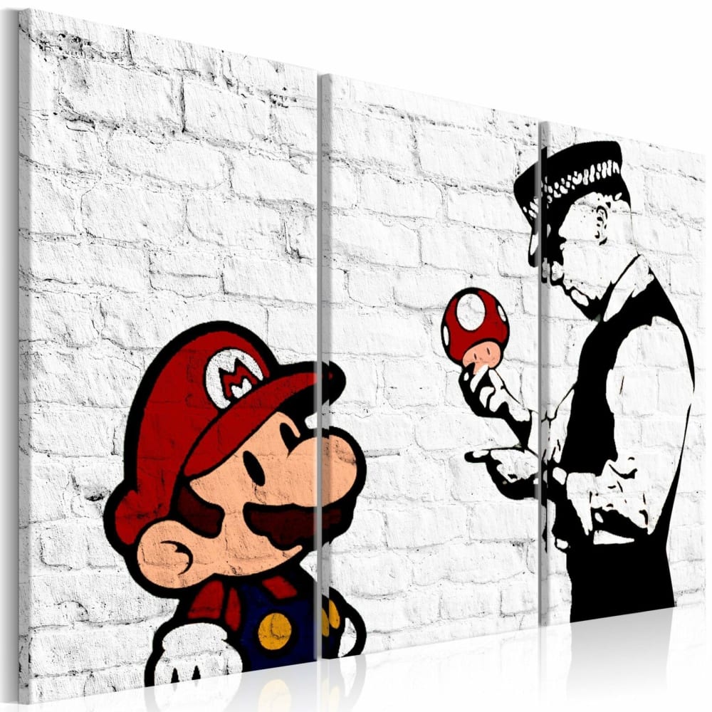 Tableau mario bros banksy II 120 x 80 cm