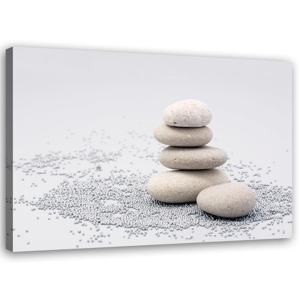 Tableau pierres zen grises 120 x 80 cm