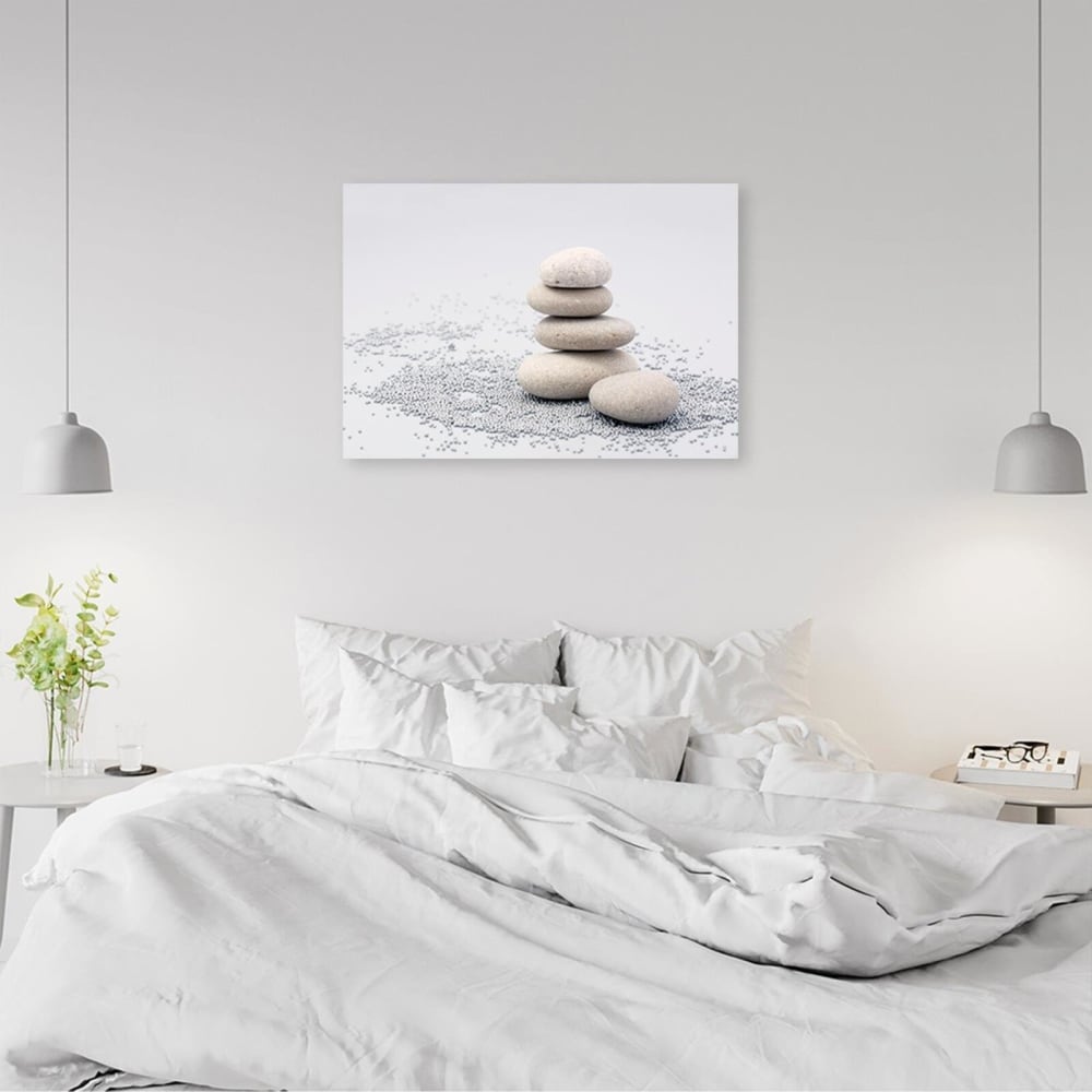 Tableau pierres zen grises 120 x 80 cm — vue 3