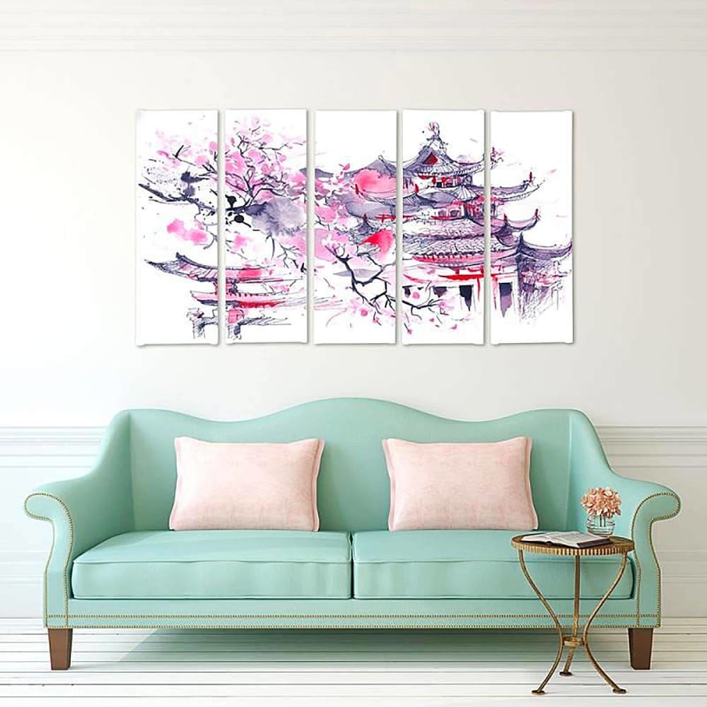 Tableau paysage japonais 250 x 120 cm