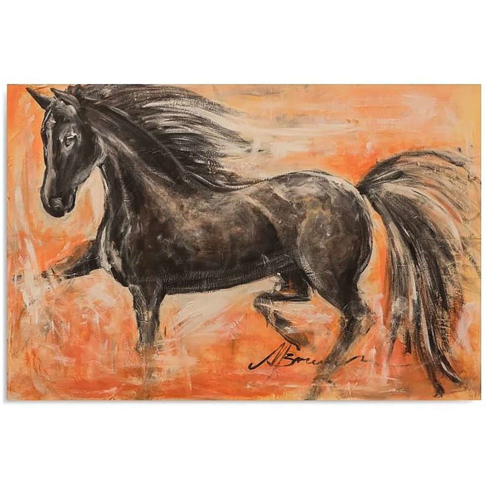 Tableau cheval noir 1