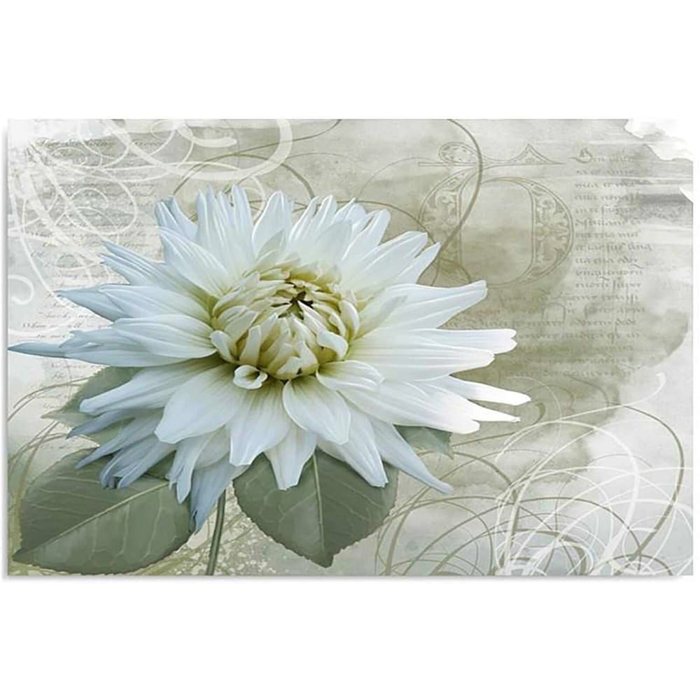 Tableau bois fleur blanche 120 x 80 cm