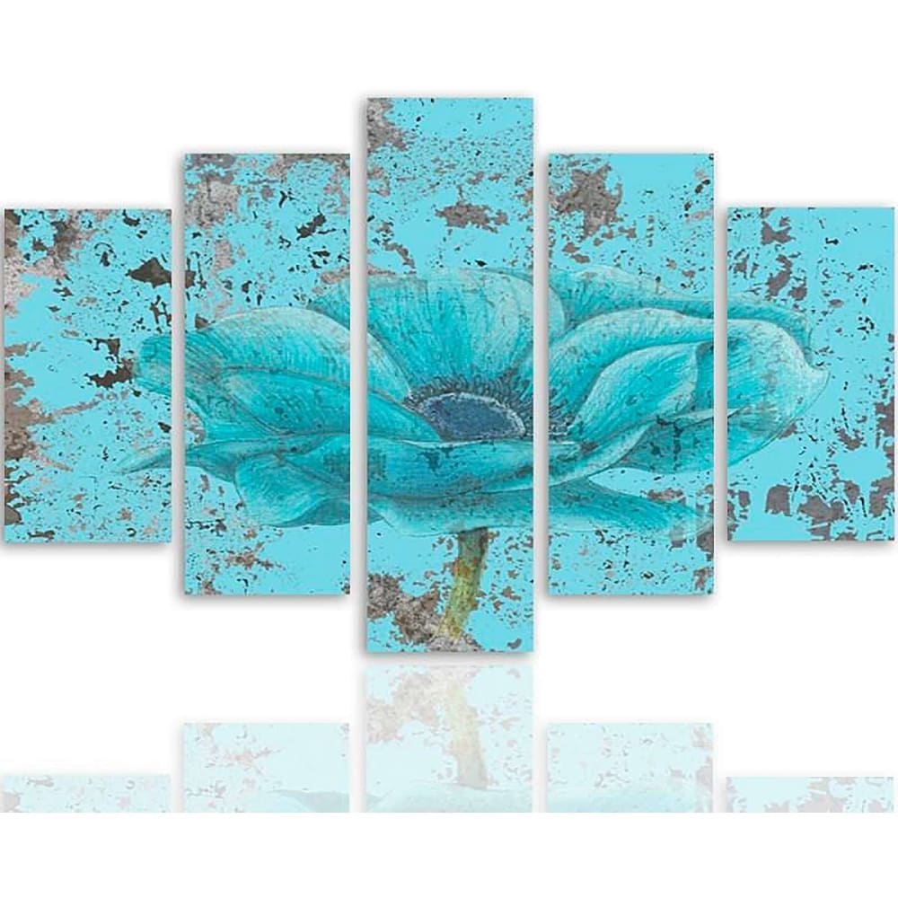 Tableau fleur bleue 250 x 120 cm