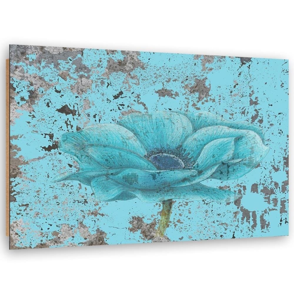 Tableau bois fleur abstraction 120 x 80 cm