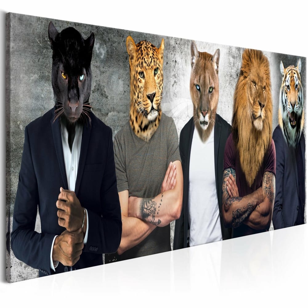 Tableau différents visages étroits 120 x 40 cm