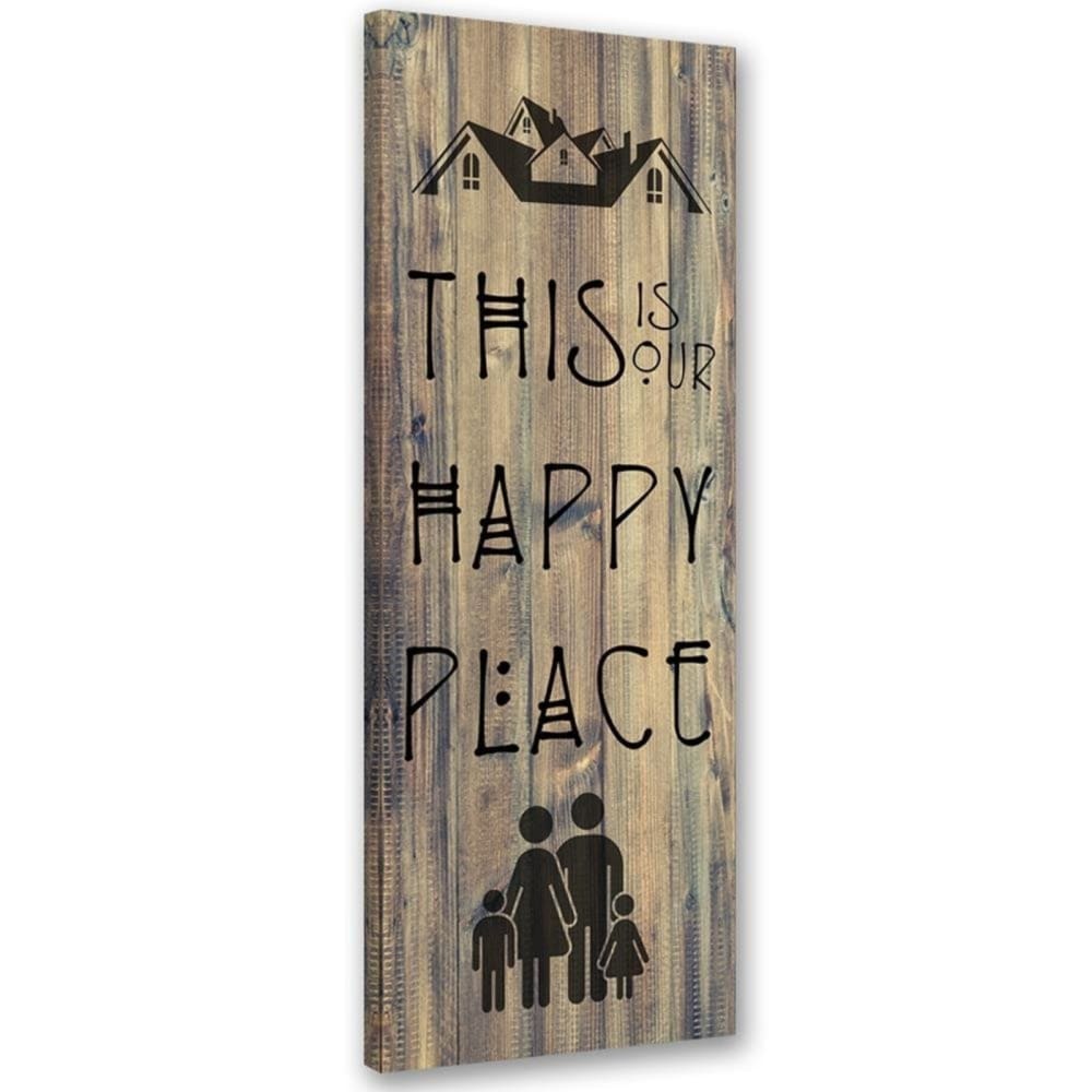 Tableau maison et famille 40 x 120 cm