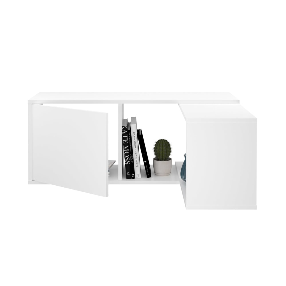 Buffet bas pivotant 124,5x25,7x36 cm blanc
