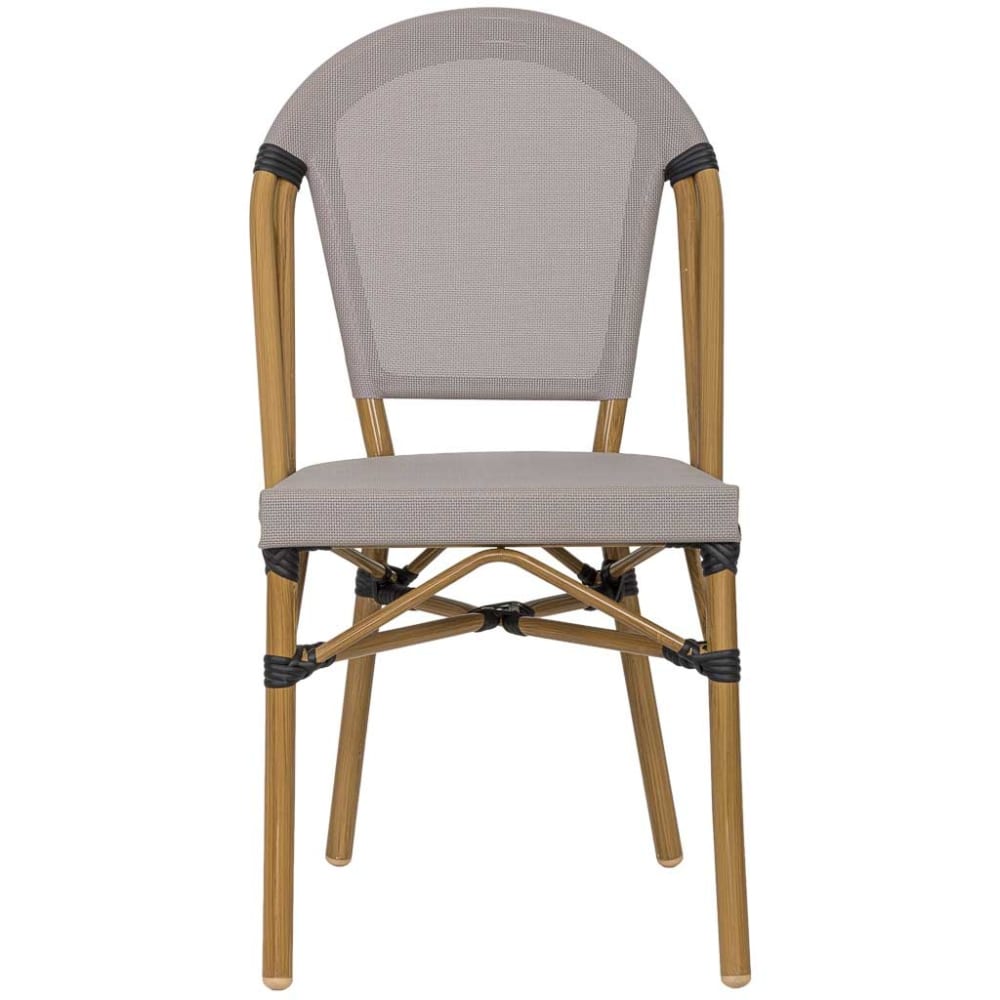 Stuhl aus Aluminium und Rattan synthetik, 46x58x89 cm, grau -