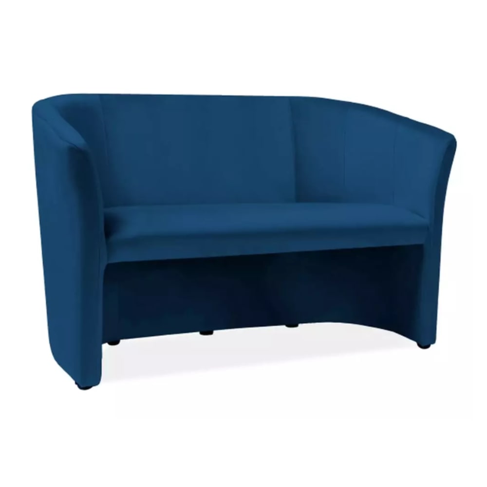 Canapé en velours bleu 2 places confort 126x60x76cm