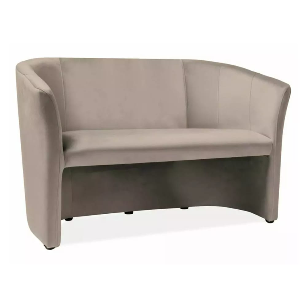 Canapé 2 places en velours beige foncé 126x60x76cm