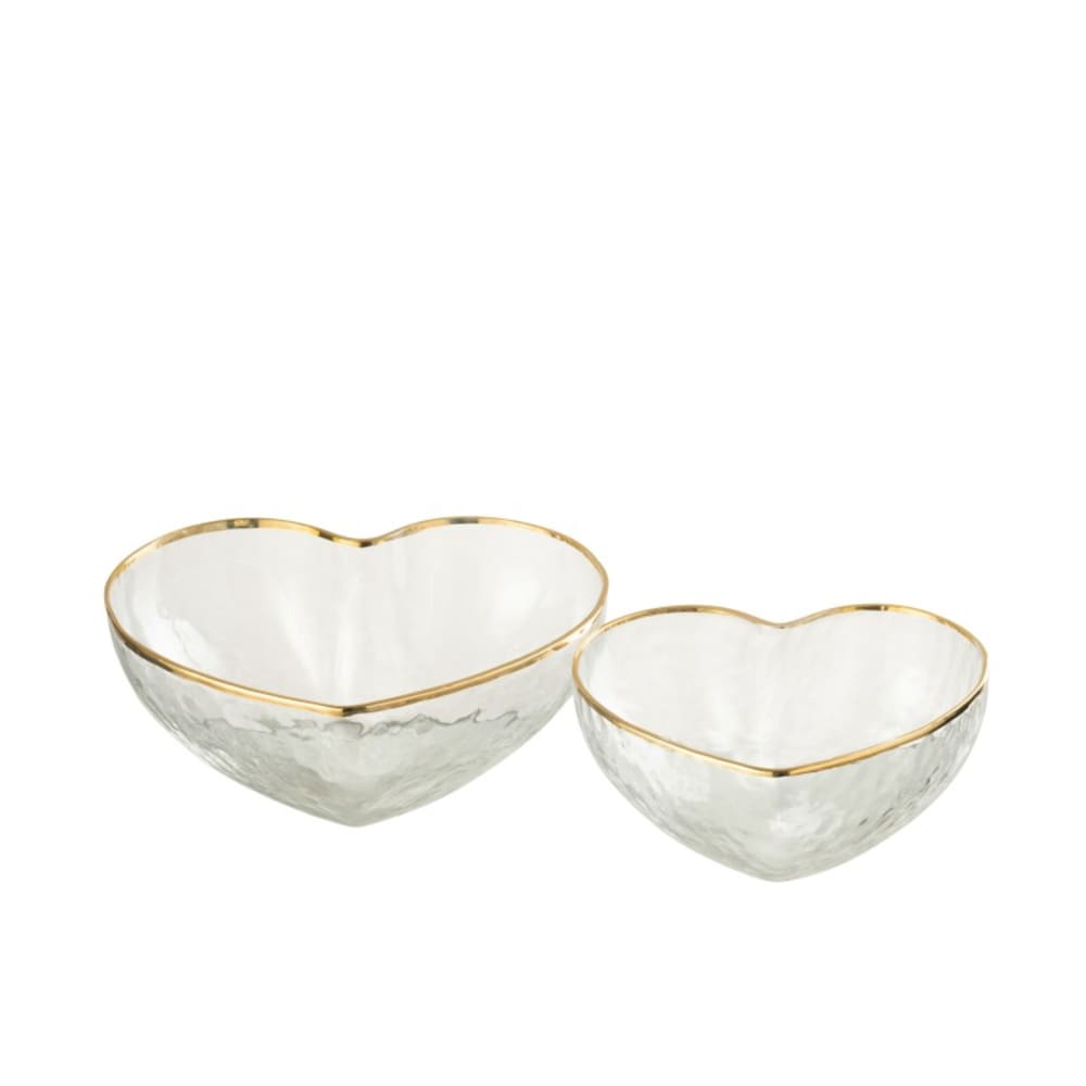 Plateaux apéro en verre or/transparent 12x12x5 cm