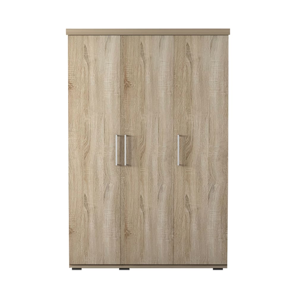 Armoire 3 portes 120x52x183 cm décor chêne - MIKE