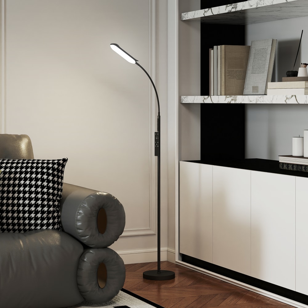 Lampadaire sur pied de salon télécommande contrôle tactile noir — vue 4