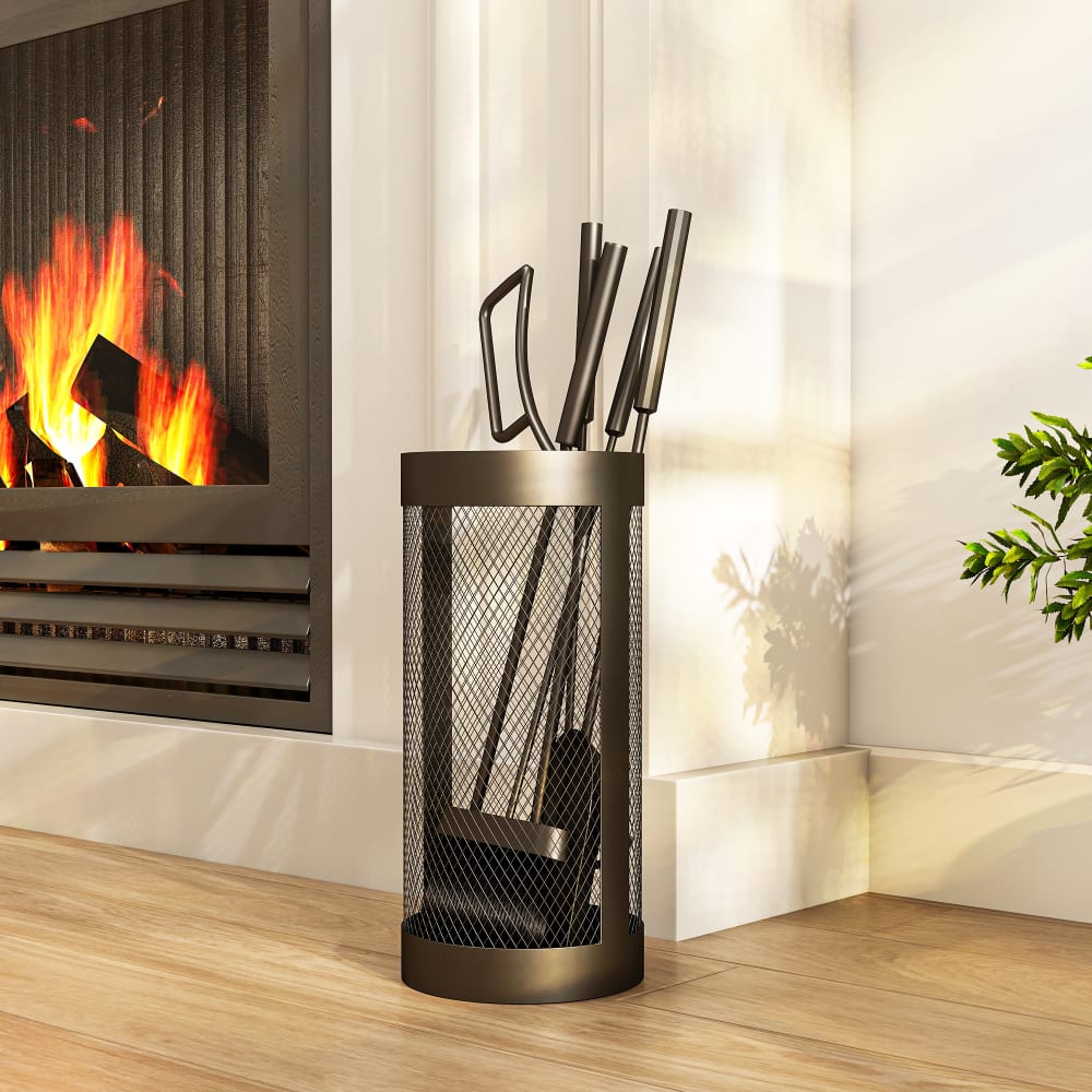 Kamin-Servantset 5-tlg, Metall & Schwarz - Maisons Du Monde