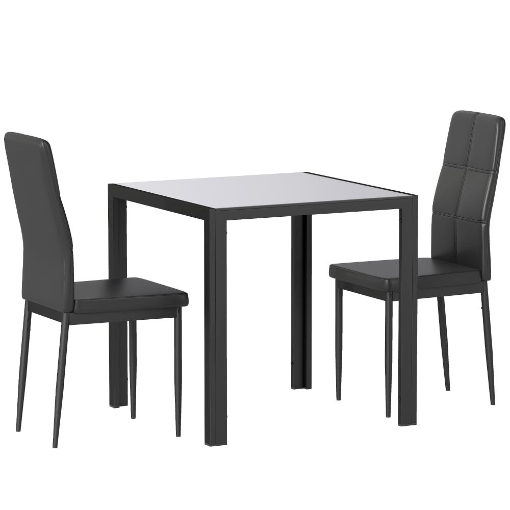 Homcom 2er-Esstischset, schwarz - Metall