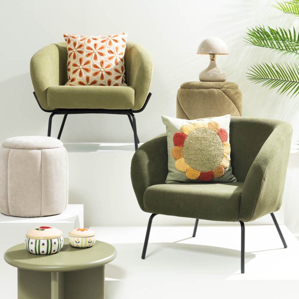Fauteuil en tissu  clair dany vert