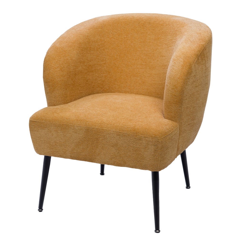 Fauteuil en tissu et métal jaune Fauteuil en tissu et métal jaune
