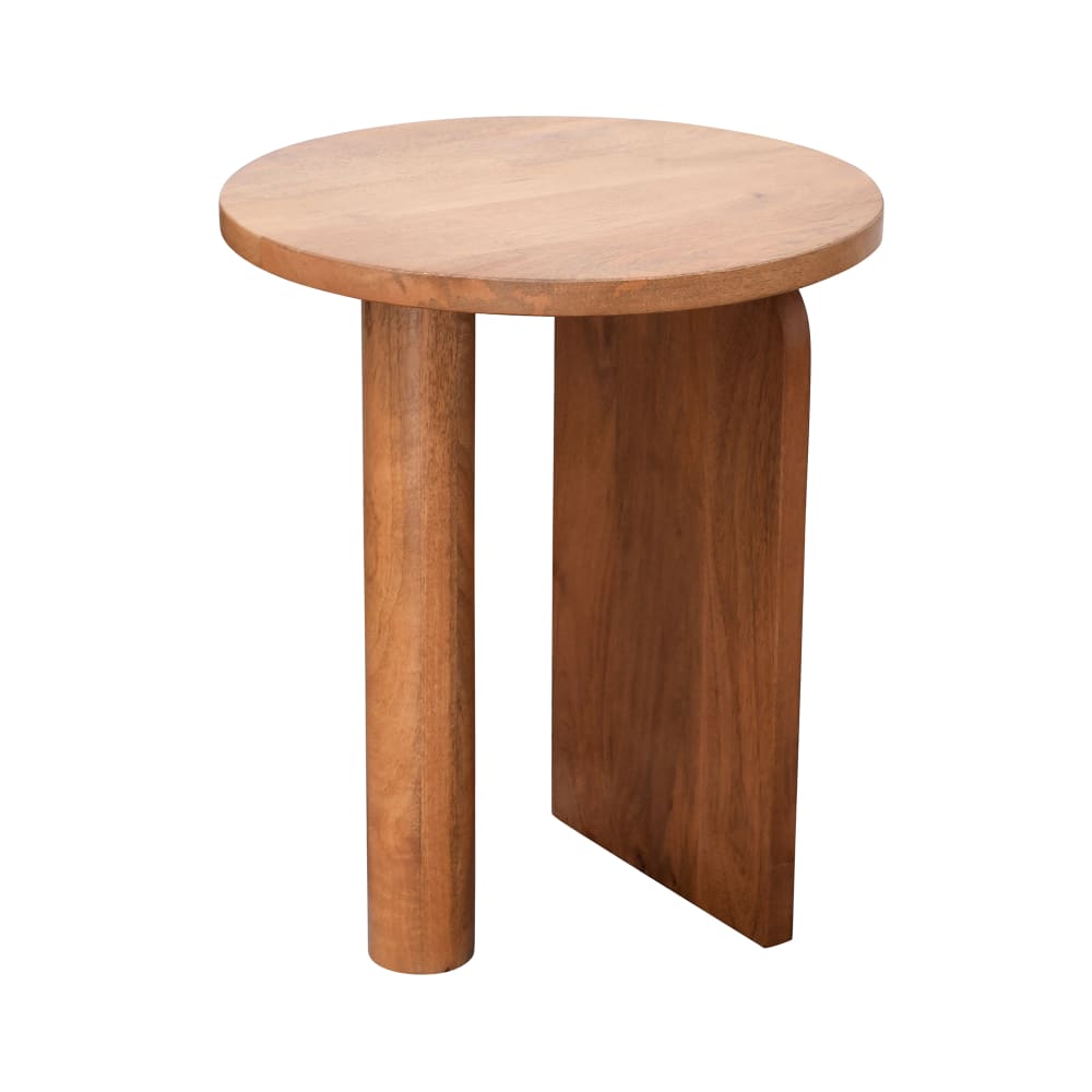 Table appoint bout de canapé en bois de manguier foncé